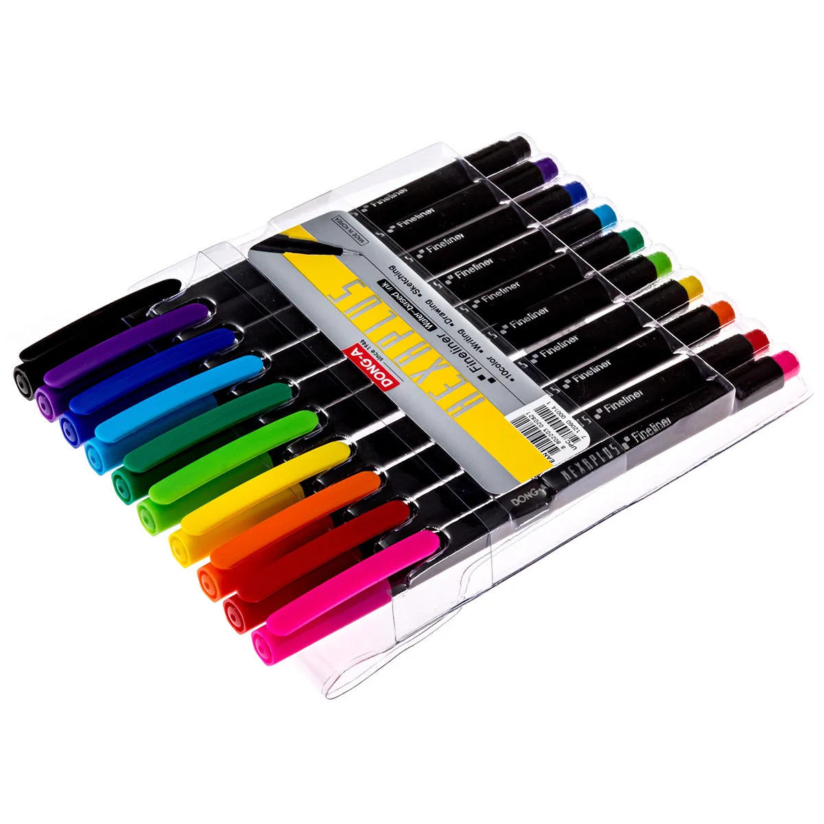 DONG-A Hexaplus Fineliner Pen, 0.4mm (10 Color Set) - Image 2