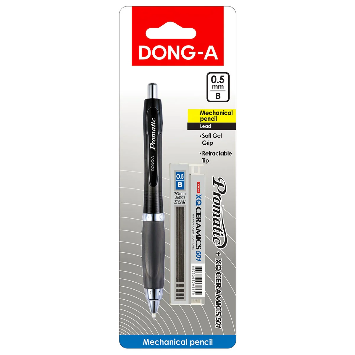 DONG-A Promatic Grip Mechanical Pencil with Lead Refill, 0.5mm - Image 3