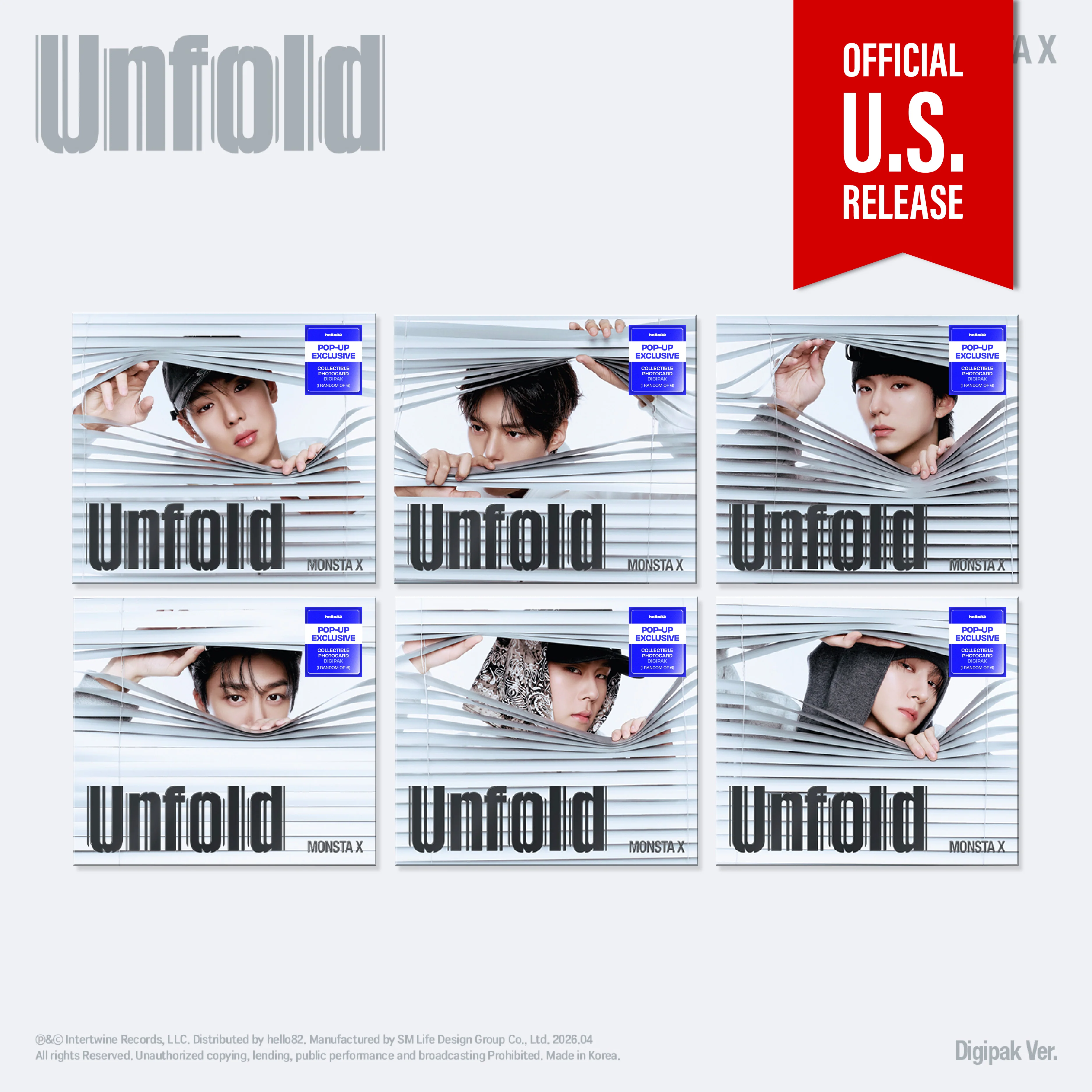 MONSTA X - Unfold [3rd English Album - Digipack POP-UP Ver.]
