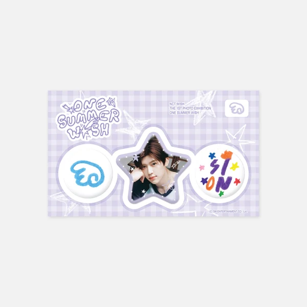 NCT WISH - Pin Button Set [2025 NCT WISH The 1st Photo Exhibition 'ONE SUMMER WISH' Official MD]