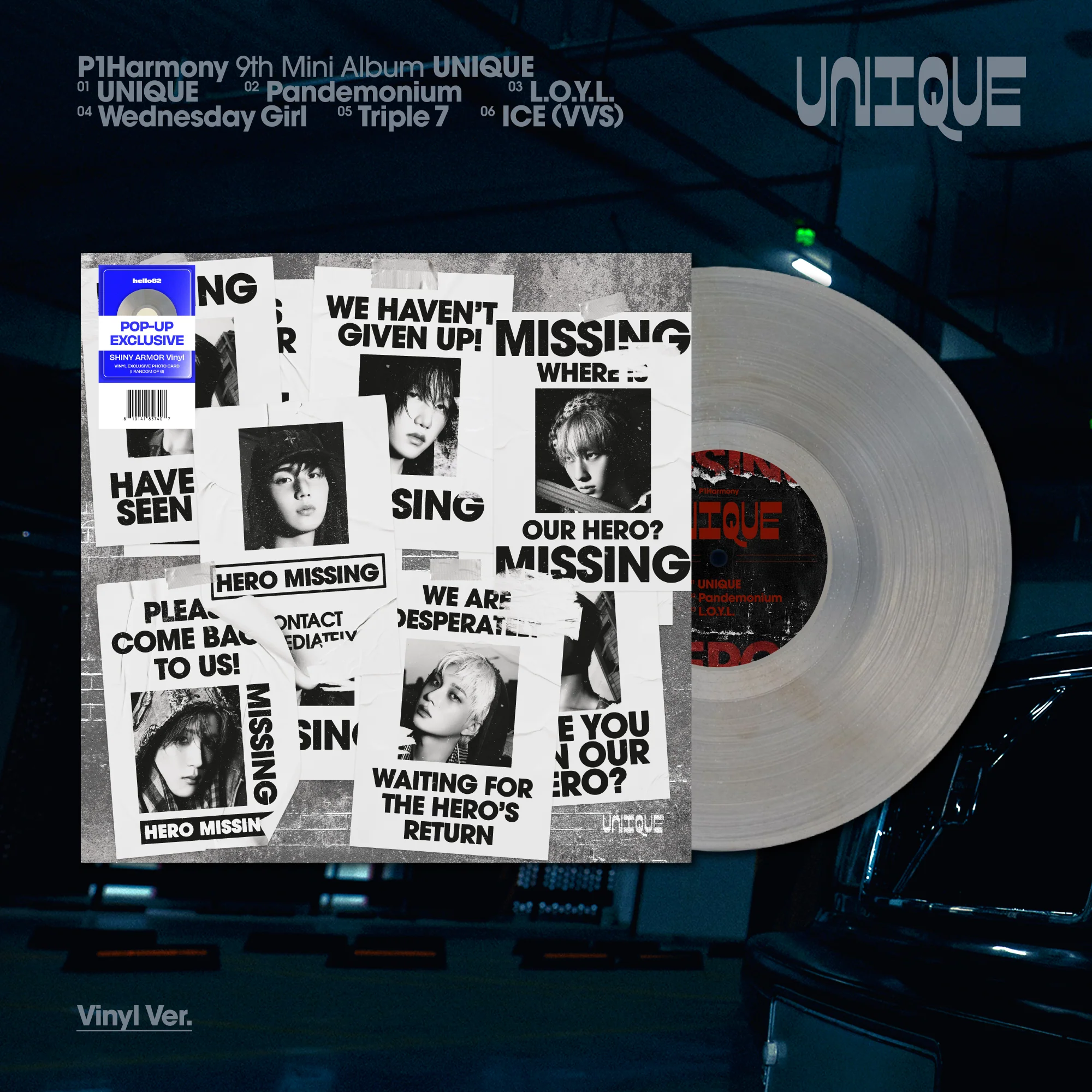 P1Harmony - UNIQUE [9th Mini Album - Vinyl POP-UP Exclusive Ver.]